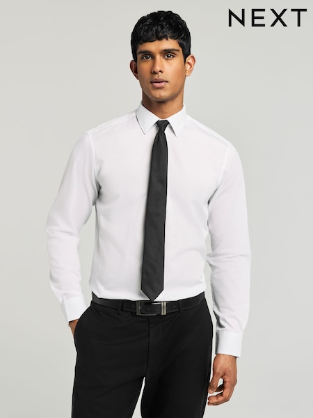White/Black Regular Fit Shirt and Tie Pack (E15780) | 178 QAR