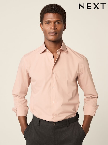 Blush Pink Regular Fit Easy Care Single Cuff Smart Shirt (E15783) | €24