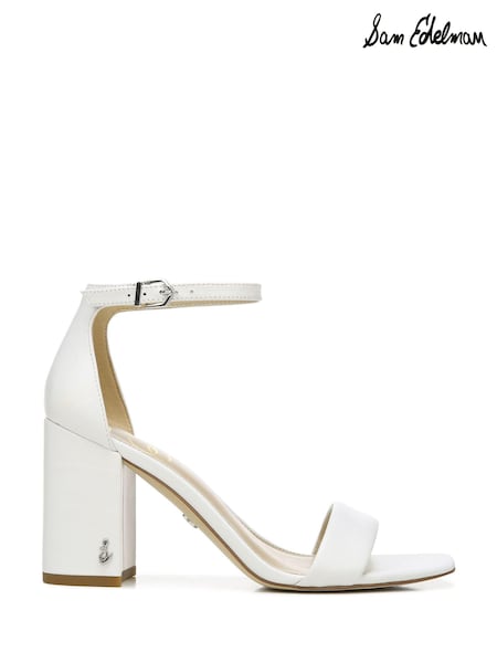 לבן - Sam Edelman Daniella Block Heel Sandals (E15839) | ‏654‏₪