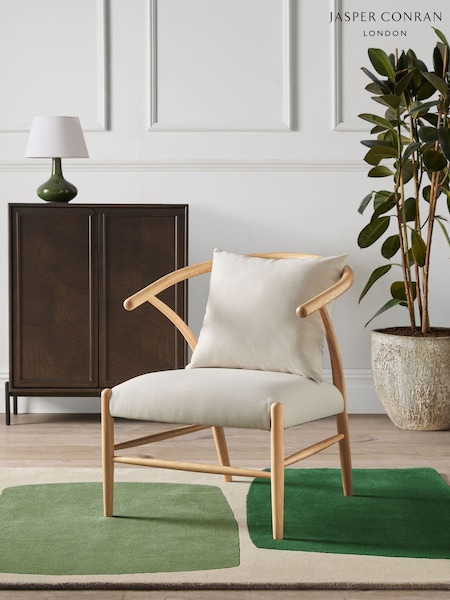 Jasper Conran London Oak and Natural Flannel Bray Accent Chair (E15842) | €631