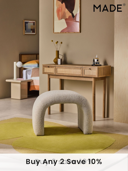 MADE.COM Off White Pax Boucle Beryl Stool (E15882) | €202
