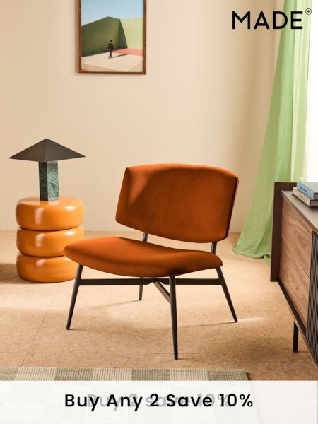 MADE.COM Velvet Cinnamon Orange Kuta Accent Chair (E15888) | €196