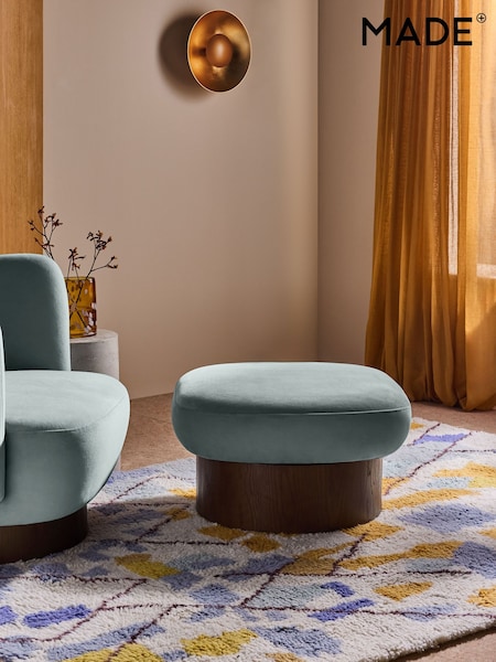 MADE.COM Steel Grey Blue Novara Storage Footstool (E15911) | €251