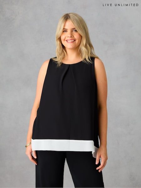 Live Unlimited Black Curve Colourblock Overlay Vest (E15935) | €34