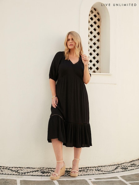 Live Unlimited Curve V-Neck Tiered Midi Dress (E15943) | 53 €