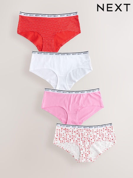 Ystävänpäivä - Cotton Rich Logo Knickers 4 Pack (E15967) | €24