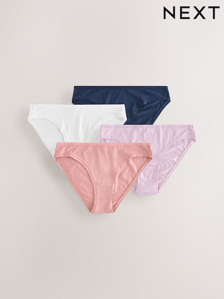 Navy/Pink/Cream High Leg Thong Modal Logo Ultimate Comfort Knickers 4 Pack (E15972) | €25