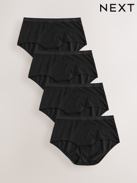 Black Scallop Logo Midi Logo Knickers 4 Pack (E15975) | €24