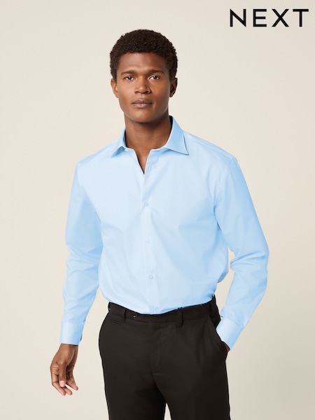 Blue Regular Fit Cutaway Collar Easy Care Smart Shirt (E16009) | €24