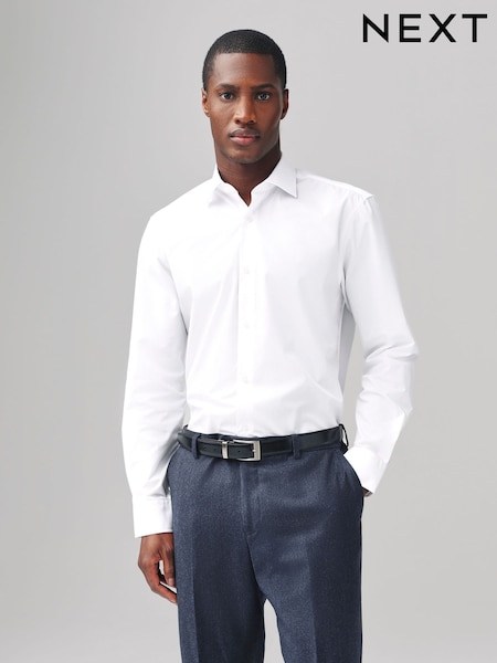 White Regular Fit Cutaway Collar Easy Care Smart Shirt (E16018) | €24