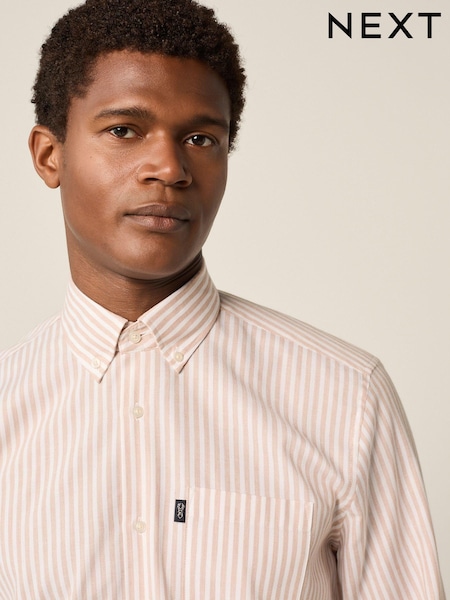 Neutral Regular Fit Easy Iron Button Down Oxford Shirt (E16052) | R$ 250