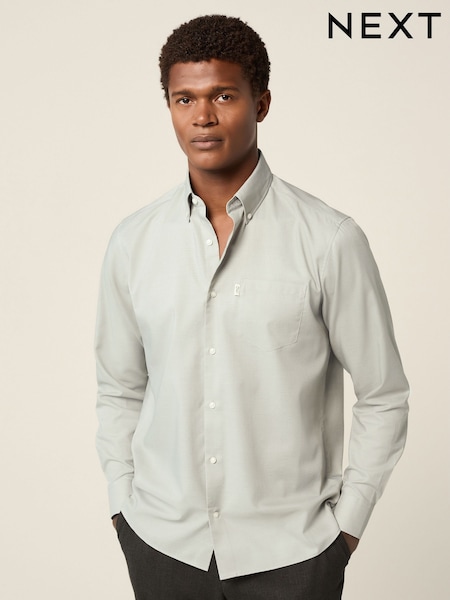 أخضر فاتح - تلبيس قياسي - Button Down Easy Iron Oxford Shirt (E16058) | ‏105 د.إ.‏