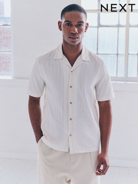Бежевый/белый - 100% Cotton Stripe Shirt (E16100) | €40