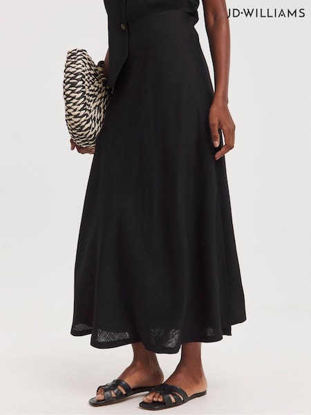 JD Williams Printed Satin Slip Skirt With Linen (E16180) | 156 LEI