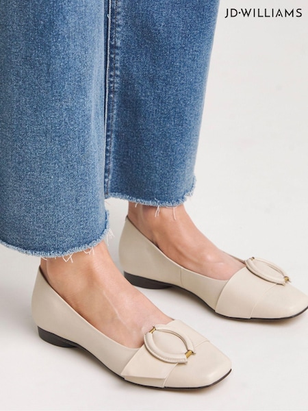 Anthology By JD Williams Leather Ballerinas In Wide Fit (E16194) | 217 LEI