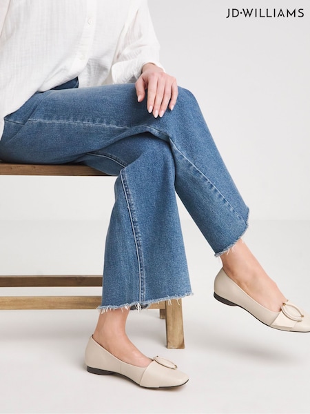 Anthology By JD Williams Nude Leather Ballerinas In Extra Wide Fit (E16199) | €80