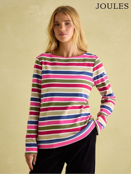 Joules Harbour Multi Stripe Boat Neck Printed Top (E16233) | R$ 325