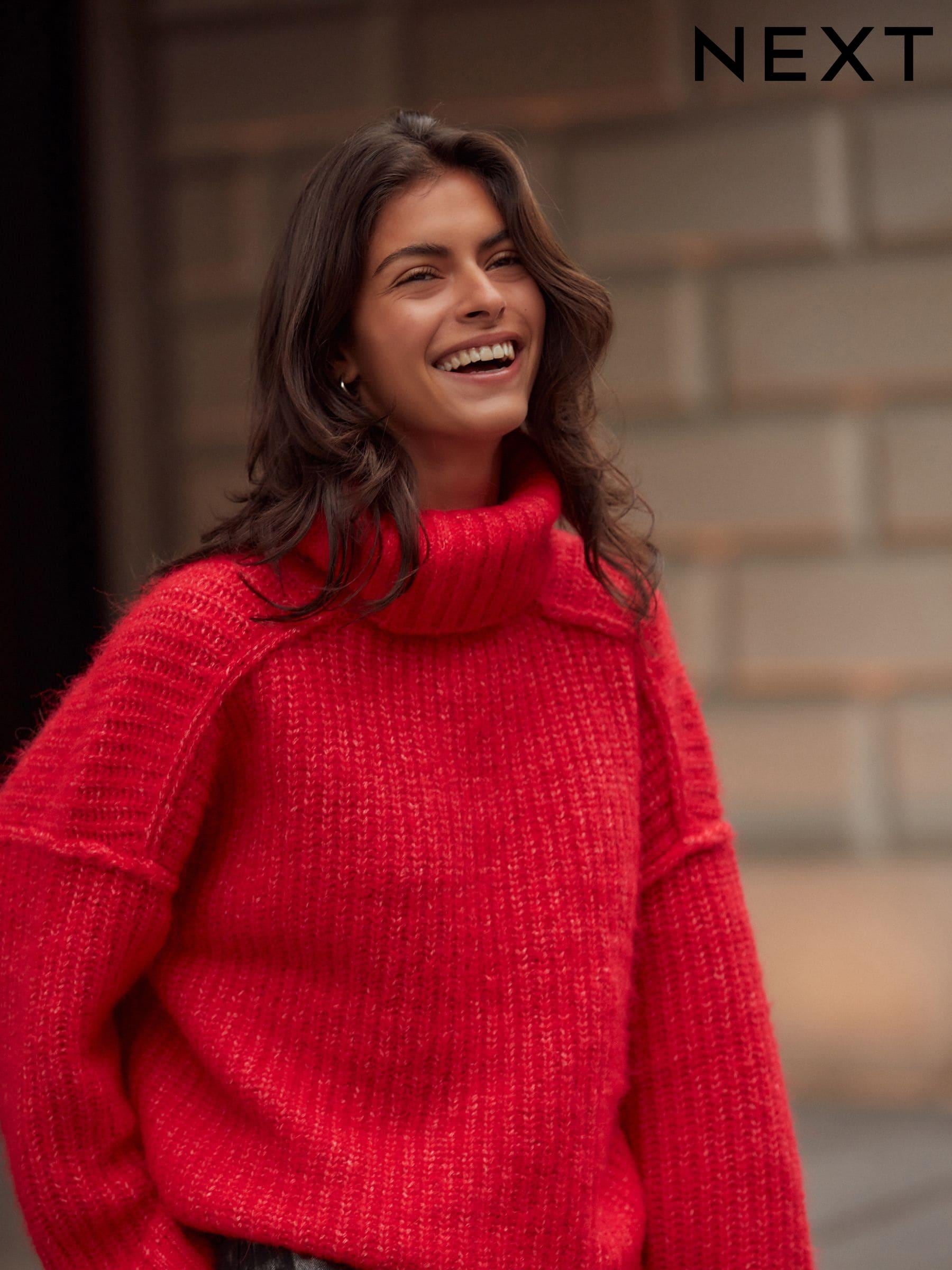 Longline polo neck jumper womens outlet