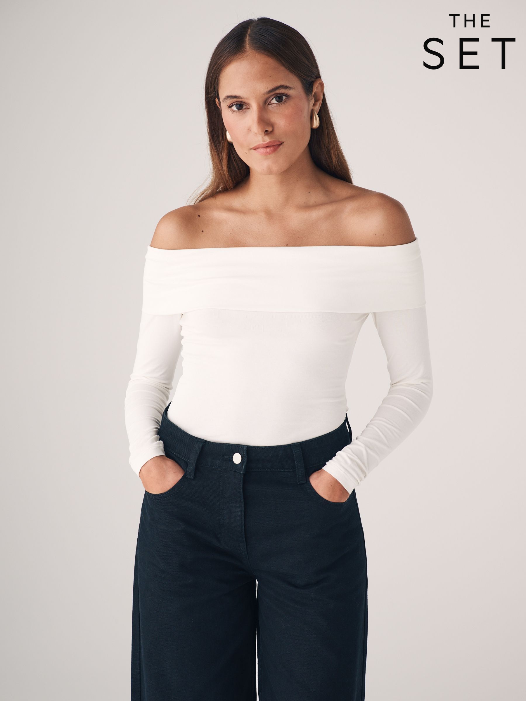 plain black bardot top