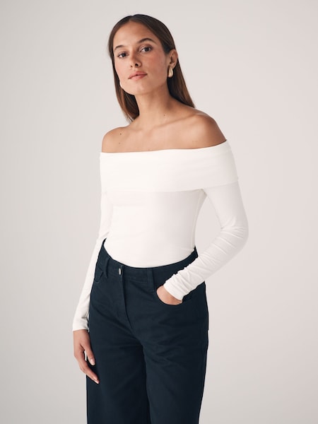 The Set Black/Cream/Graphite Grey 3 Pack Bardot Long Sleeve Tops (E16270) | €18