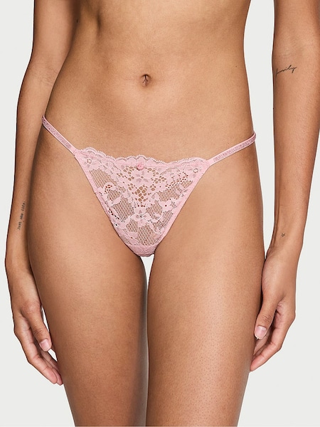 Victoria's Secret Chalk Rose Pink G String Twinkle Strap Knickers (E16296) | €22.50
