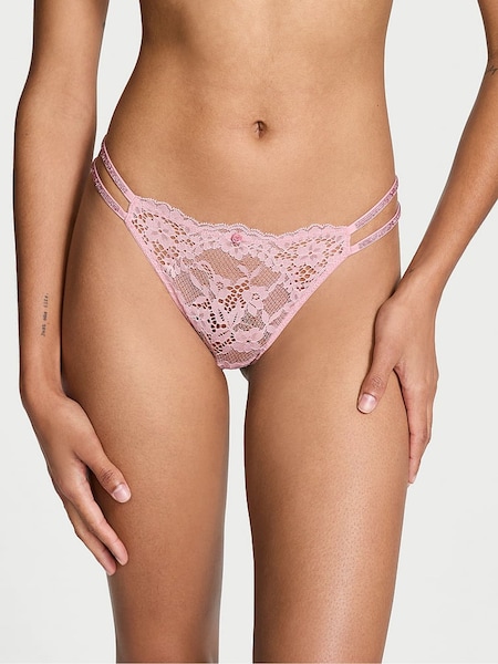 Victoria's Secret Chalk Rose Pink Brazilian Twinkle Strap Knickers (E16312) | €22.50