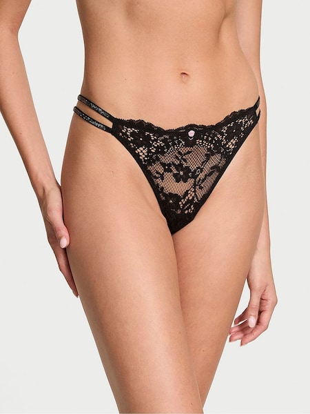 Victoria's Secret Black Brazilian Twinkle Strap Knickers (E16316) | €22.50
