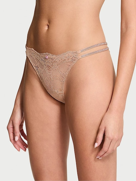 Victoria's Secret Praline Nude Brazilian Twinkle Strap Knickers (E16319) | €22.50