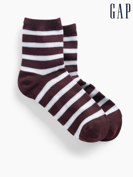 Red - Gap Stripe Half Crew Socks