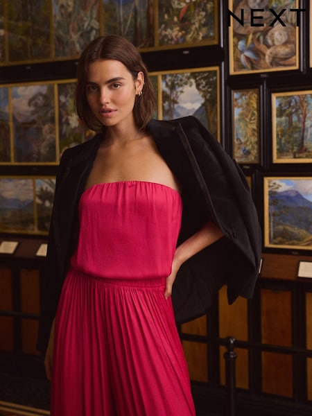 Pink Glossy Satin Bandeau Top (E16363) | €8