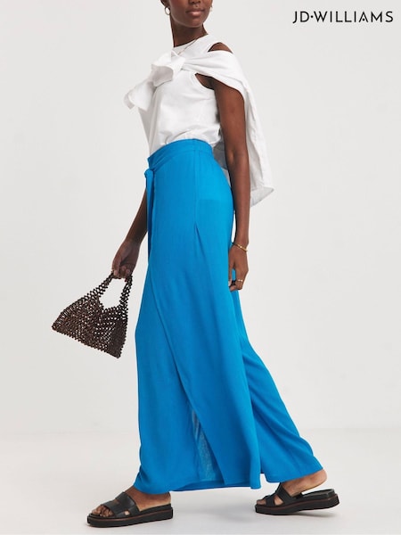 JD Williams Blue Wide Leg Wrap Trousers (E16375) | €18.50