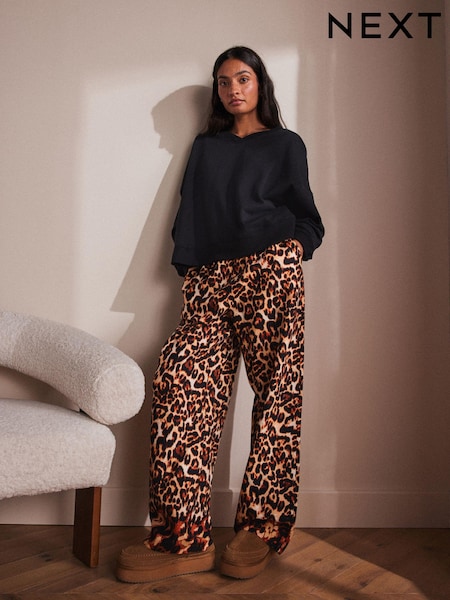 Schwarz/Animalprint - Sweatshirt And 100% Cotton Flannel Pyjamas (E16456) | 27 €