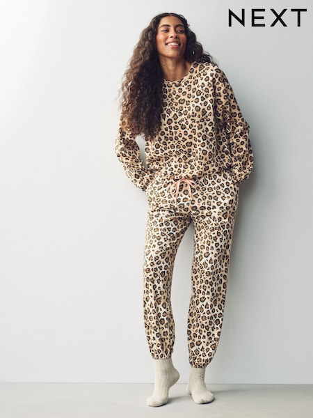 Leopard Heavyweight 100% Cotton Long Sleve Pyjamas (E16460) | R$ 260