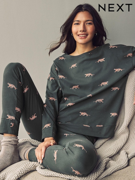 أخضر - 100% Cotton Long Sleeve Pyjamas (E16476) | ‏54 ر.ق.