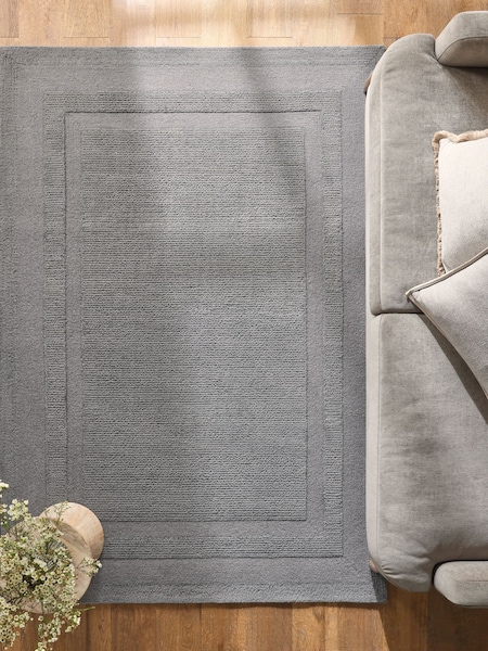 Charcoal Grey Vienna Border Rug (E16484) | €119 - €411