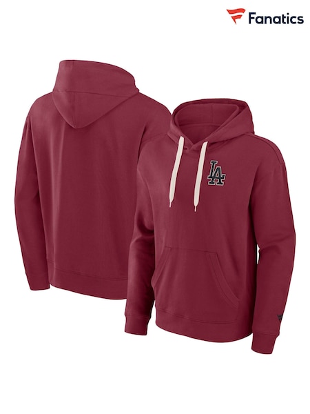 Fanatics Red 100% Cotton Mlb Los Angeles Dodgers Clubhouse Rebel Fleece Pullover Hoodie (E16674) | kr1 029