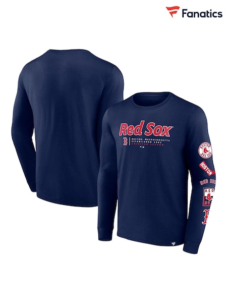 Fanatics MLB Boston Red Sox Fanatics Fundamental Long Sleeve Blue T-Shirt (E16718) | 148 QAR