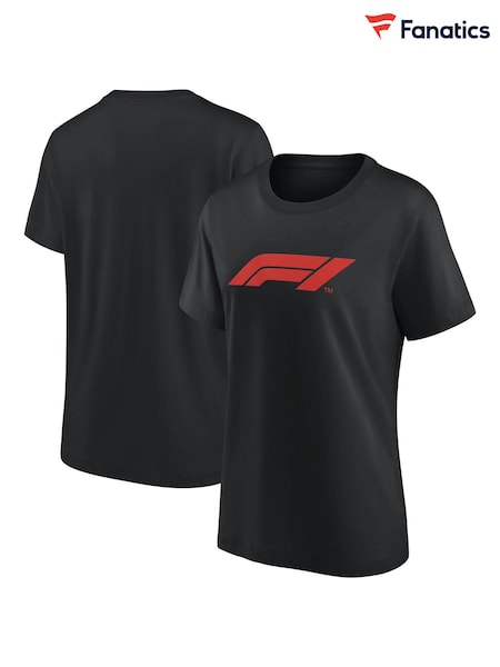 Fanatics Womens Formula 1 Essentials Logo Graphic 100% Cotton Black T-Shirt (E16763) | €40