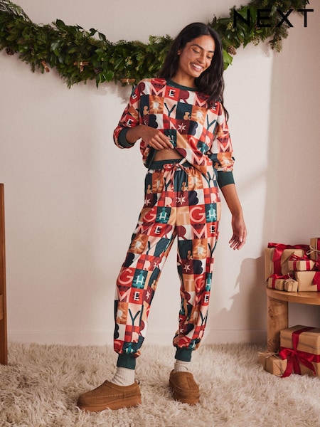 Orange Merry & Bright Cosy Long Sleeve Pyjamas (E16830) | €14