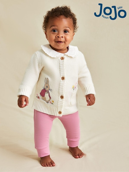 JoJo Maman Bébé Cream Peter Rabbit Appliqué Cardigan (E16867) | €47