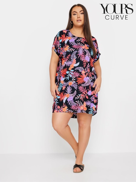 Negru - Yours Curve Leopard Imprimeu Shift Rochie (E17225) | 216 LEI
