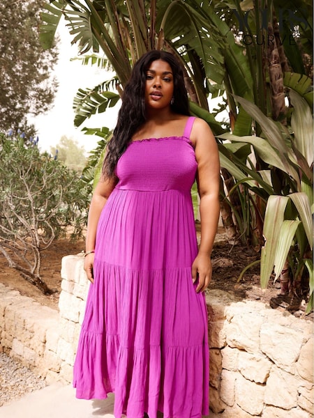 Yours Curve Purple Tiered Maxi Dress (E17282) | €39