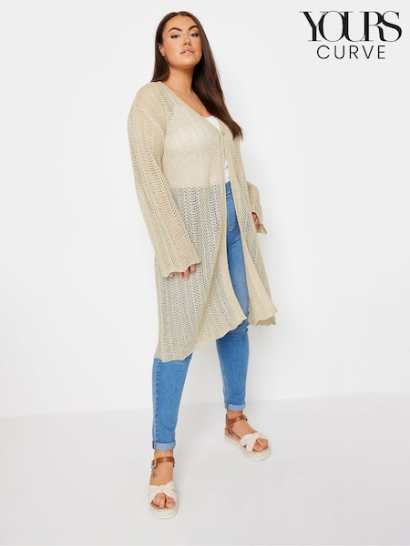 Naravni - Yours Curve Midi Pointelle Cardigan (E17284) | € 45