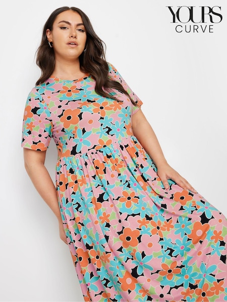 Yours Curve Multi Throw On Smock Dress (E17285) | €49