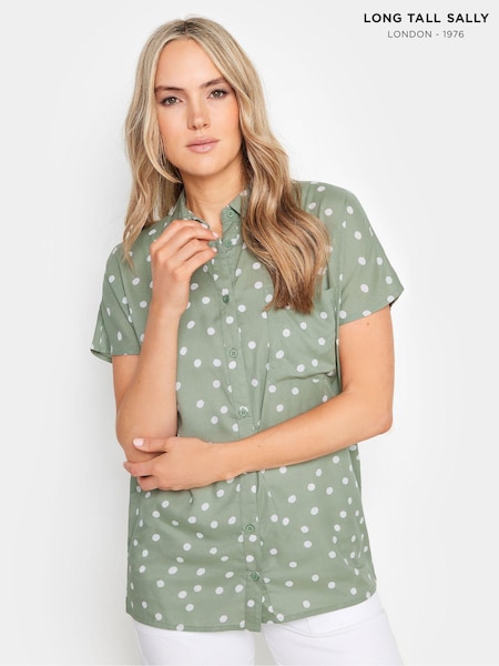 Vihreä - Long Tall Sally täplä, joka on kasvanut hihassa Paidat (E17314) | €46