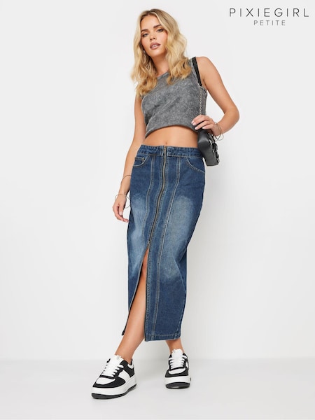 PixieGirl Petite Double Sided Zip Skirt (E17360) | ‏186‏₪