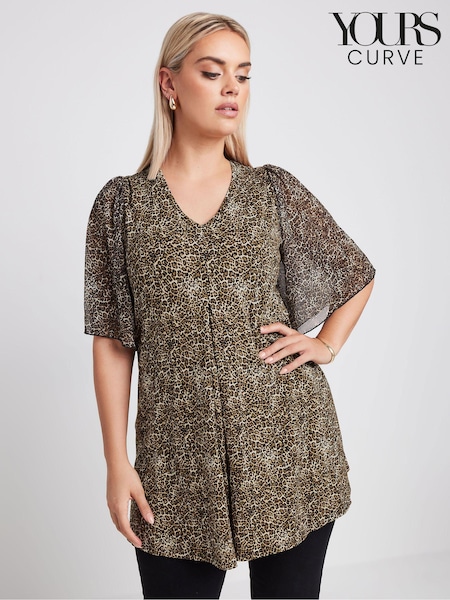 Yours Curve Leopard Print Mesh Swing Top (E17563) | 38 €