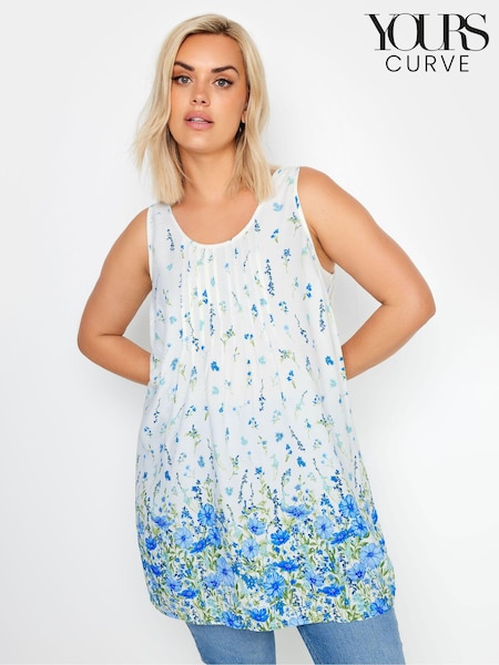 Valkoinen - Yours Curve Kukallinen Dipped Hem Laskostettu/vekki- Vest (E17565) | €43