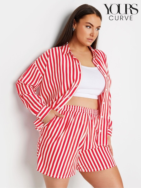 Yours Curve Red Stripe Co-Ord Shirt (E17586) | €36