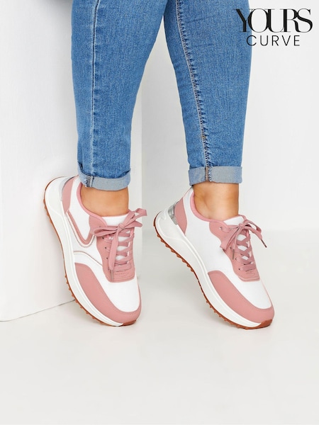 Różowy - Yours Curve & Contrast Chunky Trainers In Wide E Fit (E17592) | 235 zł